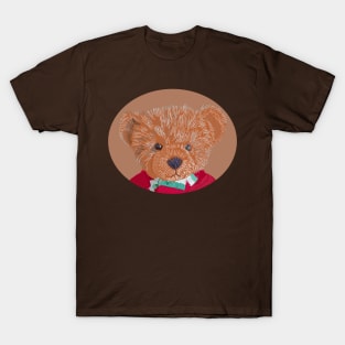 Vintage Retro Teddy Portrait Line T-Shirt